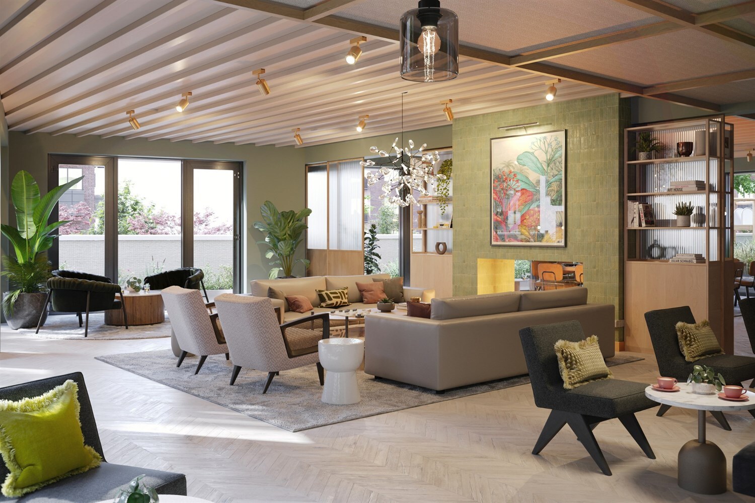 Bright studio apartment interior